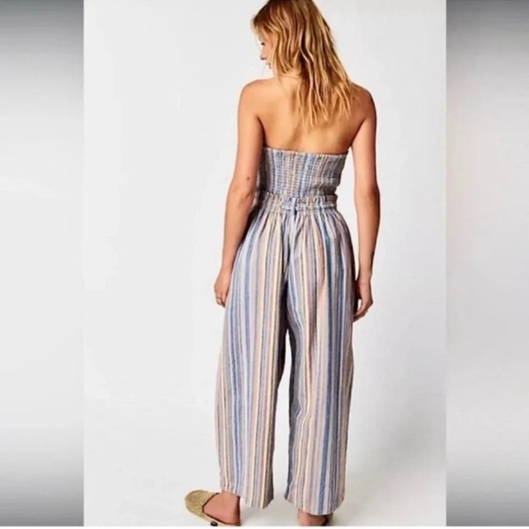 Free People Roaming Shores Strapless Striped Jumpsuit - Picture 6 of 12